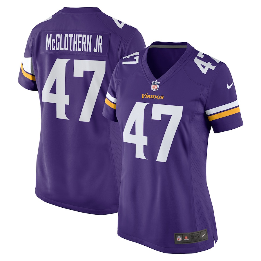 Dwight McGlothern Jr. 47 Minnesota Vikings Women's Game Jersey - Purple JS8765 Saliibo