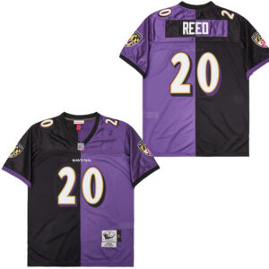 Ed Reed 20 Baltimore Ravens Two-Toned Throwback Men Jersey - Purple/Black JS5343 Saliibo
