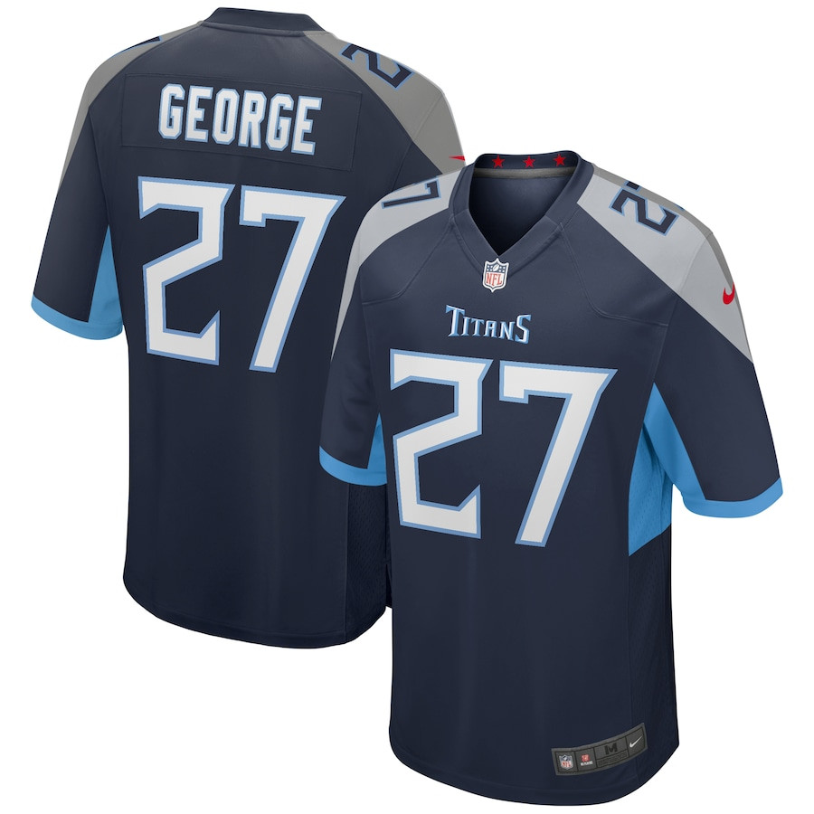 Eddie George 27 Tennessee Titans Men Game Retired Jersey - Navy JS7656 Saliibo