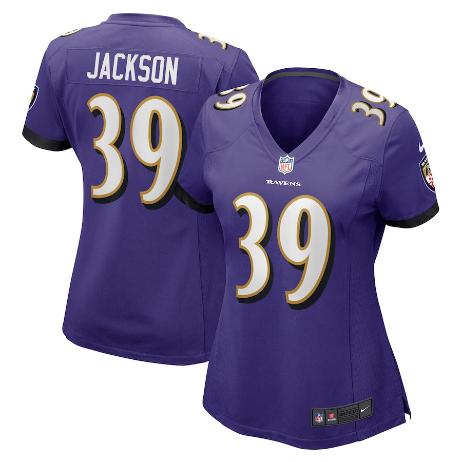 Eddie Jackson 39 Baltimore Ravens Women's Game Jersey - Purple JS4074 Saliibo