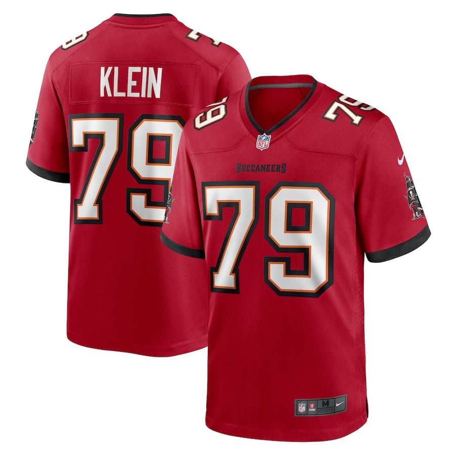 Elijah Klein 79 Tampa Bay Buccaneers Game Men Jersey - Red JS9611 Saliibo