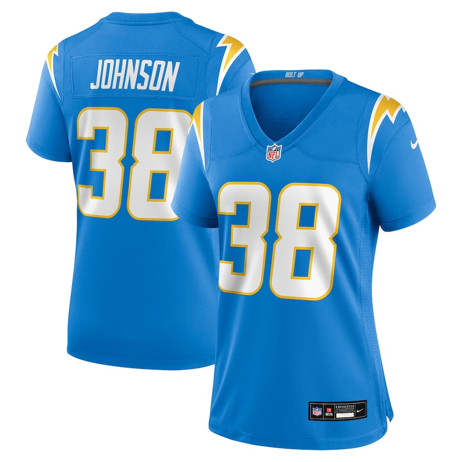 Emany Johnson 38 Los Angeles Chargers Women's Team Game Jersey - Powder Blue JS8185 Saliibo