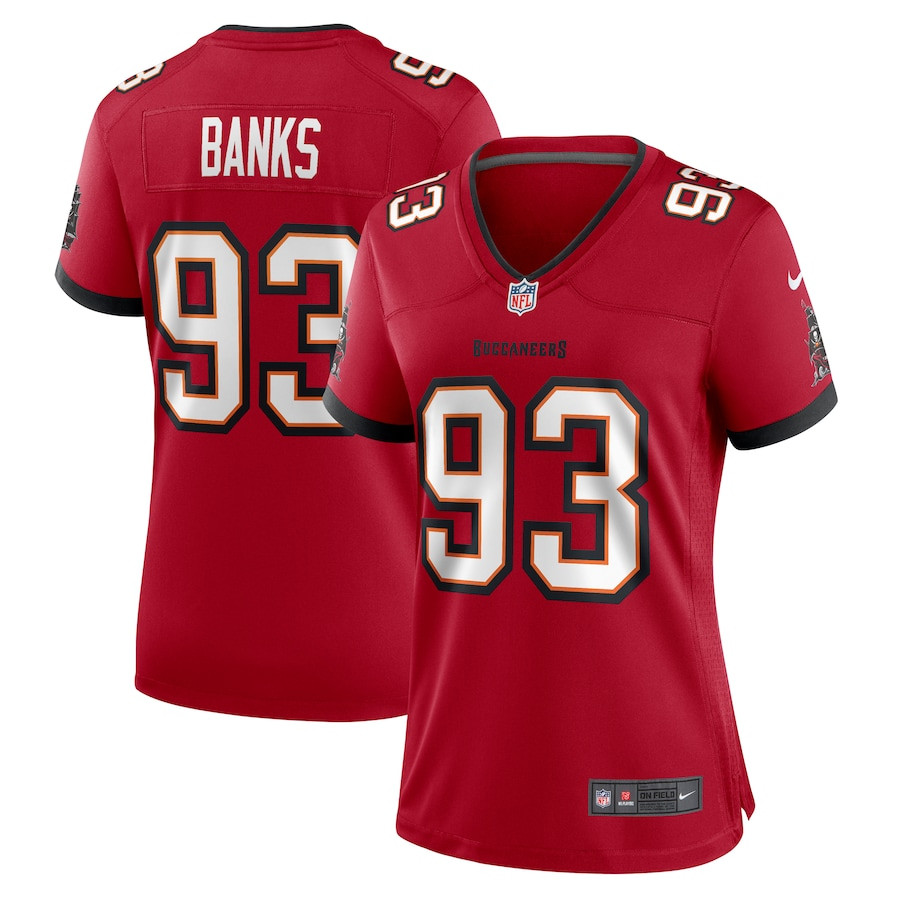 Eric Banks 93 Tampa Bay Buccaneers Women's Game Jersey - Red JS3748 Saliibo