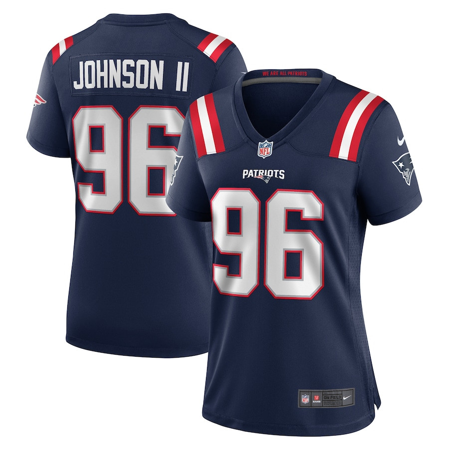 Eric Johnson II 96 New England Patriots Women's Game Jersey - Navy JS3913 Saliibo