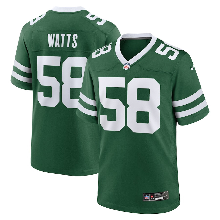 Eric Watts 58 New York Jets Team Game Men Jersey - Legacy Green JS5164 Saliibo
