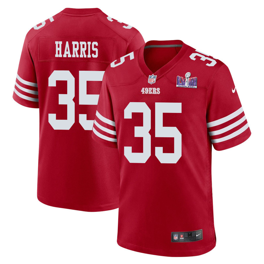 Erik Harris 35 San Francisco 49ers Super Bowl LVIII Patch Game Men Jersey - Scarlet JS3969 Saliibo