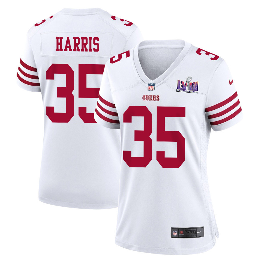 Erik Harris 35 San Francisco 49ers Super Bowl LVIII Patch Game Women Jersey - White JS8529 Saliibo