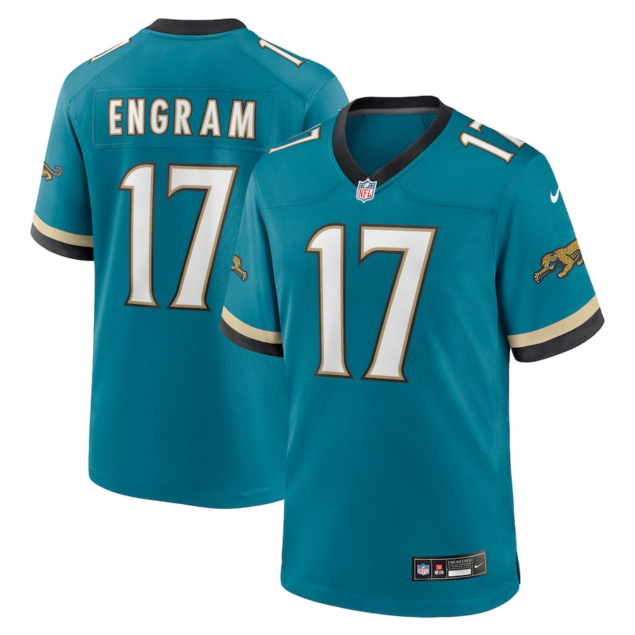 Evan Engram 17 Jacksonville Jaguars Prowler Throwback Player Game Men Jersey - Teal JS3806 Saliibo