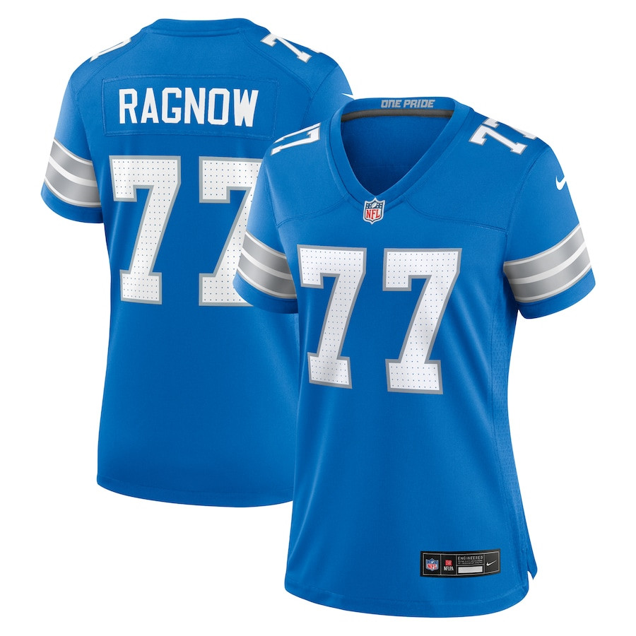 Frank Ragnow 77 Detroit Lions Women's Team Game Jersey - Blue JS2033 Saliibo