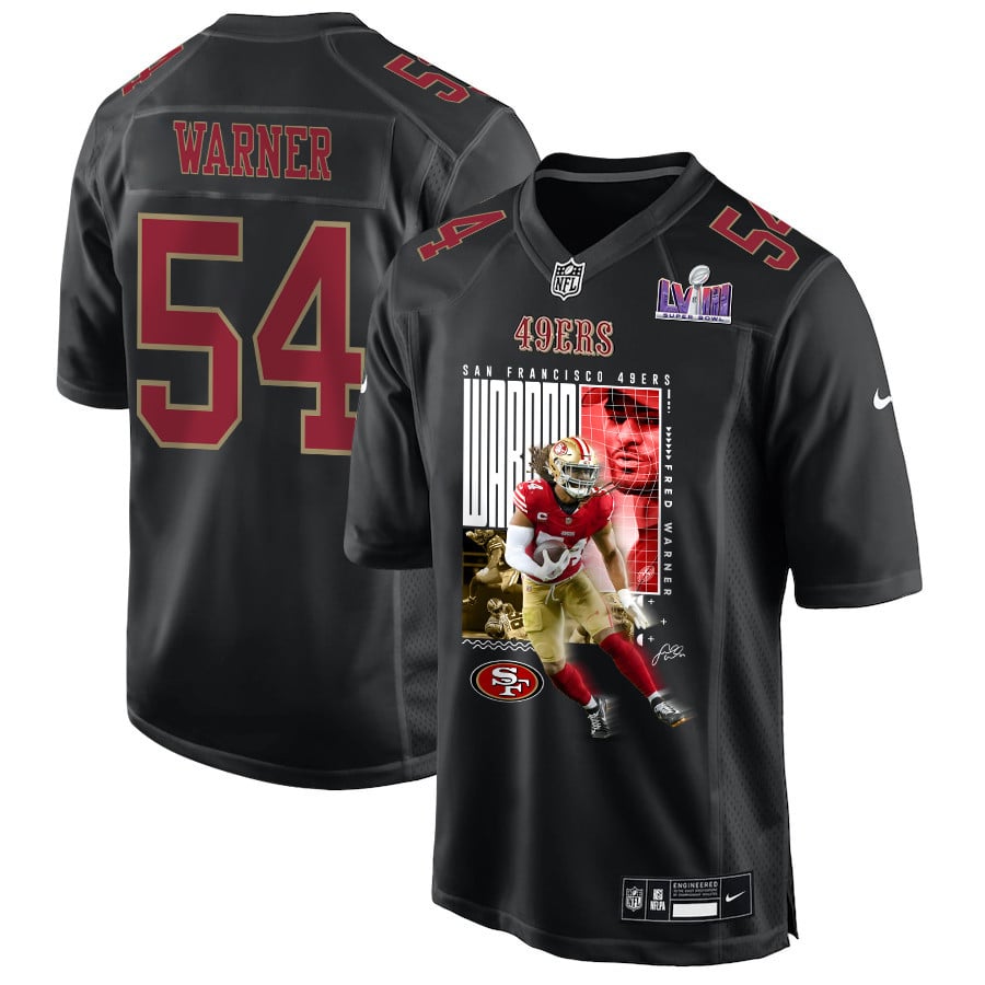 Fred Warner 54 San Francisco 49ers All-Pro Fred Fashion Game Men Jersey - Carbon Black JS6520 Saliibo