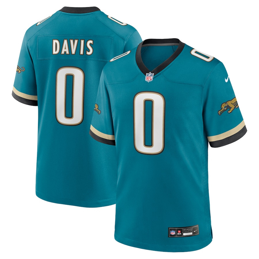 Gabe Davis 0 Jacksonville Jaguars Prowler Throwback Player Game Men Jersey - Teal JS3035 Saliibo