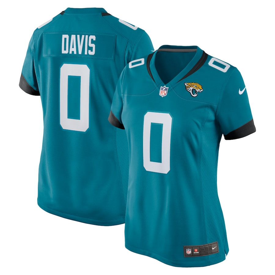 Gabe Davis 0 Jacksonville Jaguars Women's Game Jersey - Teal JS5432 Saliibo