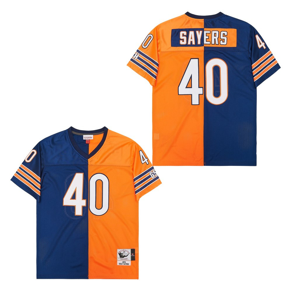 Gale Sayers 40 Chicago Bears Two-Toned Retro Throwback Men Jersey - Orange/Navy JS2410 Saliibo