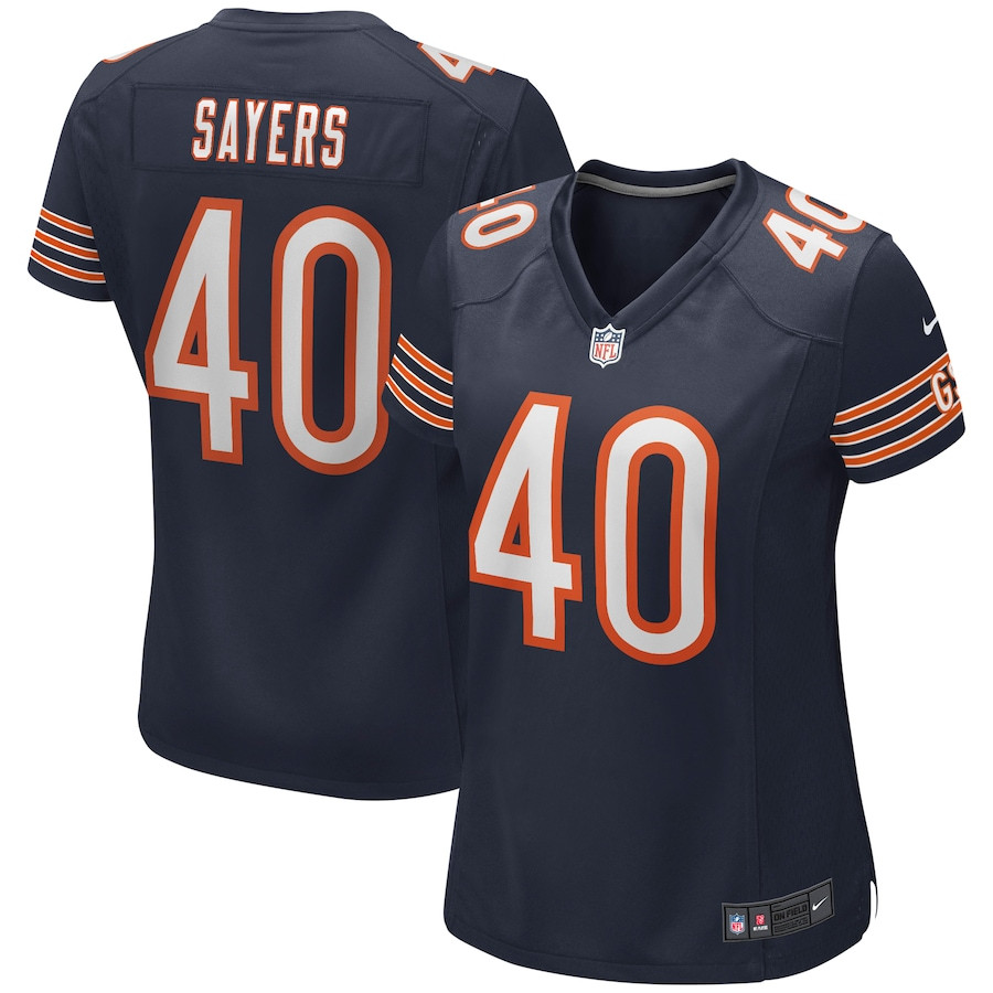 Gale Sayers 40 Chicago Bears Women Game Retired Jersey - Navy JS9265 Saliibo