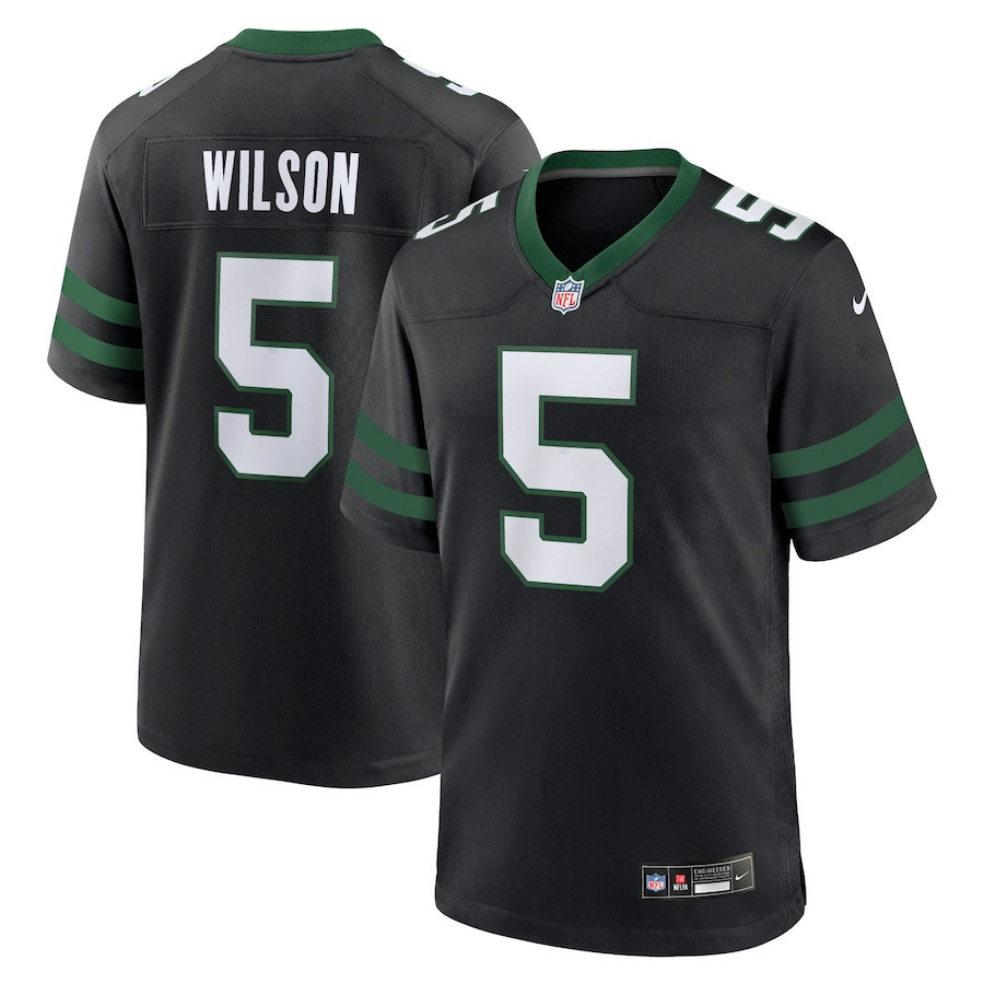 Garrett Wilson 5 New York Jets Alternate Game Jersey - Men, Legacy Black JS1292 Saliibo