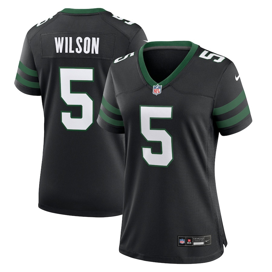 Garrett Wilson 5 New York Jets Alternate Game Women Jersey - Legacy Black JS8428 Saliibo