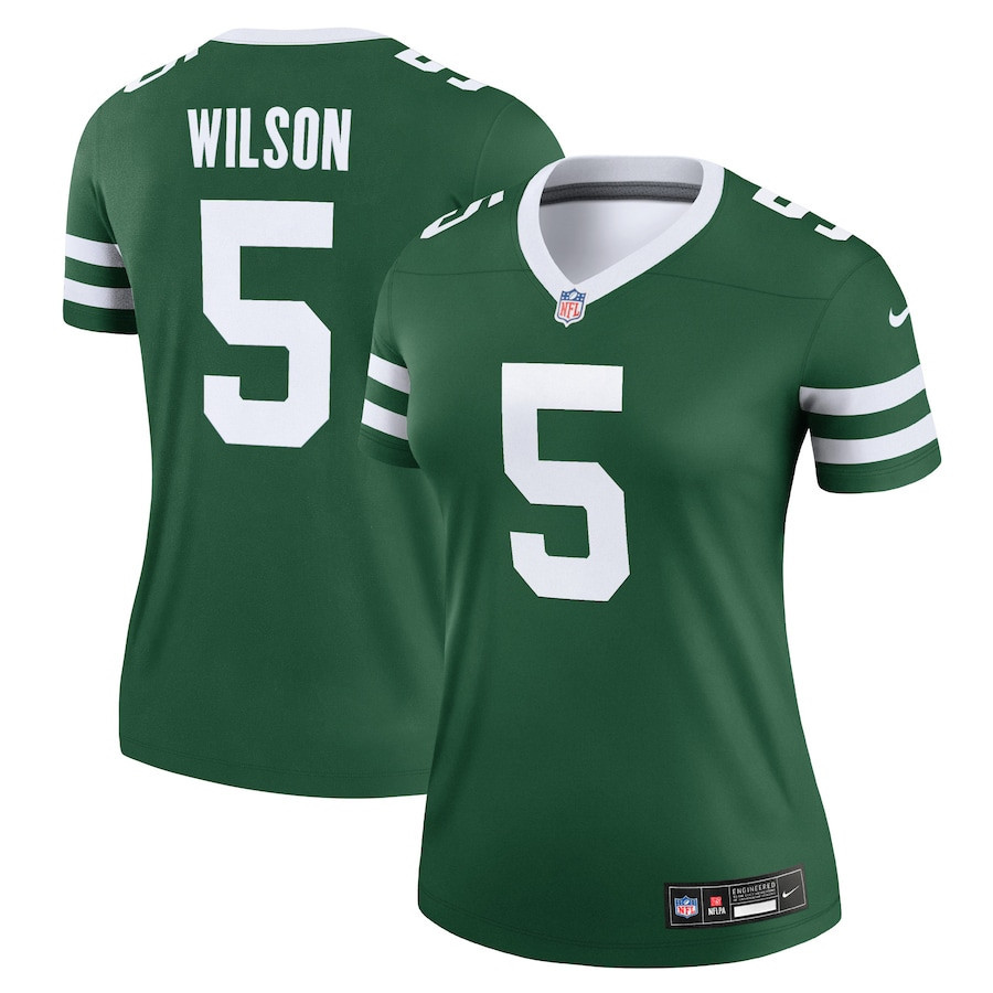 Garrett Wilson 5 New York Jets Alternate Legend Jersey, Women Legacy Green JS8321 Saliibo