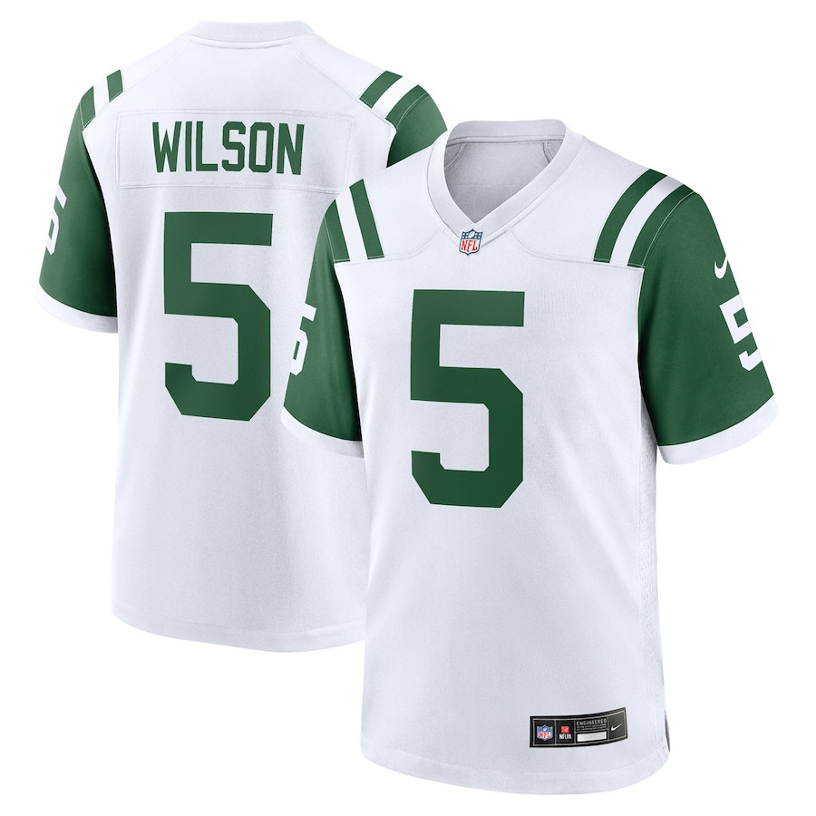 Garrett Wilson 5 New York Jets Classic Alternate Game Men Jersey - White JS5494 Saliibo