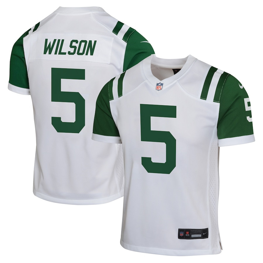 Garrett Wilson 5 New York Jets Classic Alternate Game YOUTH Jersey - White JS5644 Saliibo