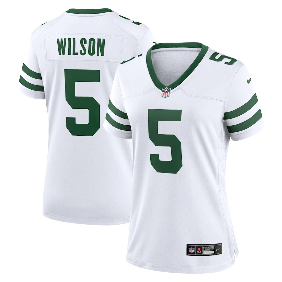 Garrett Wilson 5 New York Jets Game Jersey - Women, White JS8882 Saliibo