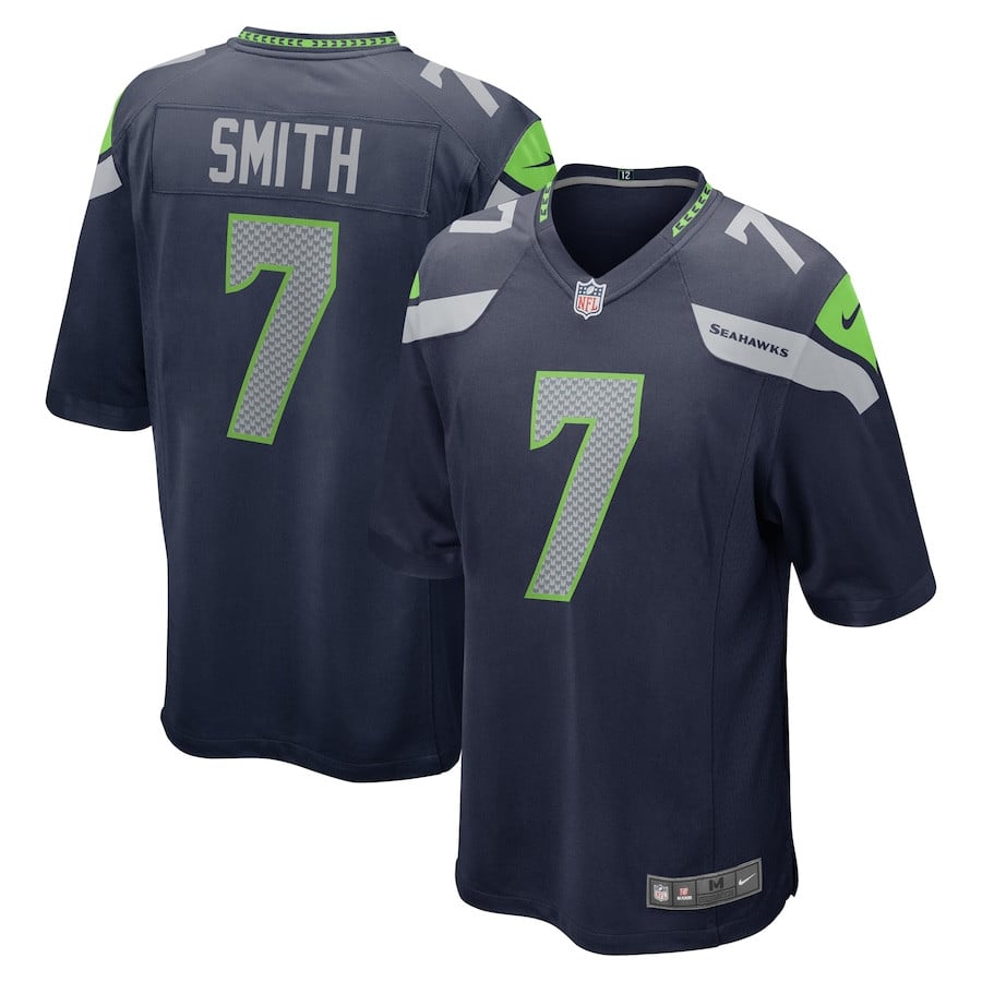 Geno Smith 7 Seattle Seahawks Men Game Jersey - College Navy JS8295 Saliibo