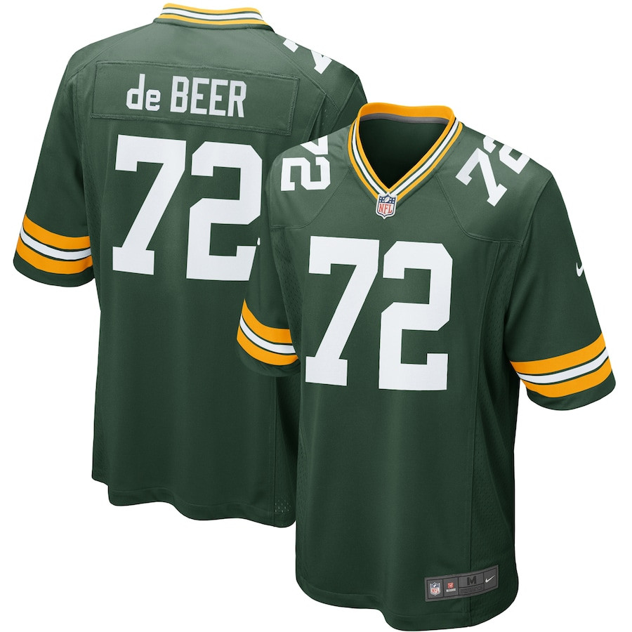 Gerhard de Beer 72 Green Bay Packers YOUTH Game Jersey - Green JS3424 Saliibo