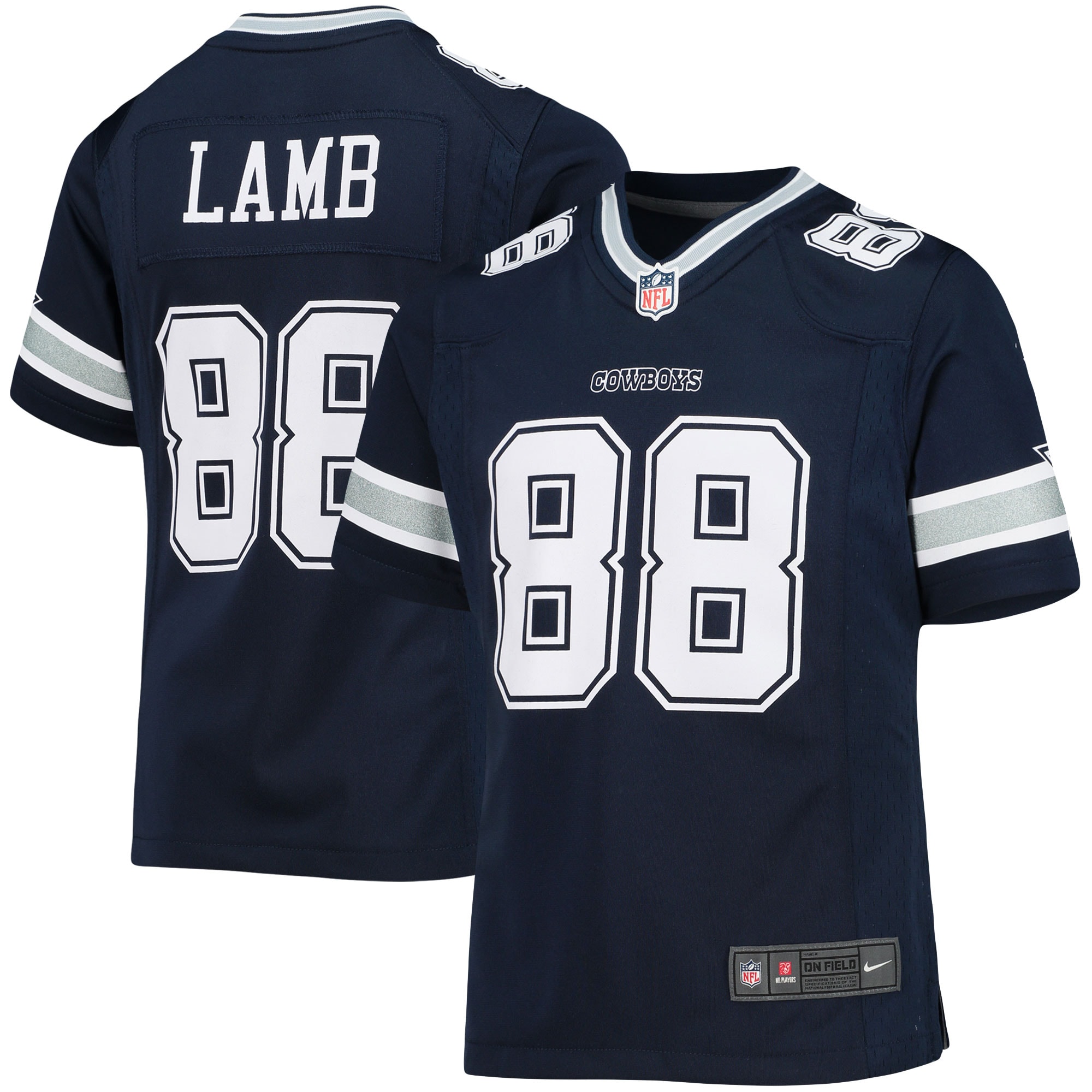 Girls Youth Dallas Cowboys CeeDee Lamb Navy Game Jersey JS7568 Saliibo