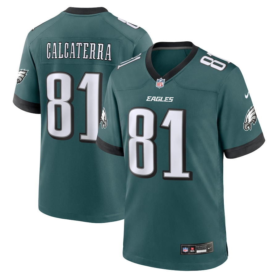 Grant Calcaterra 81 Philadelphia Eagles Team Game Men Jersey - Midnight Green JS6510 Saliibo