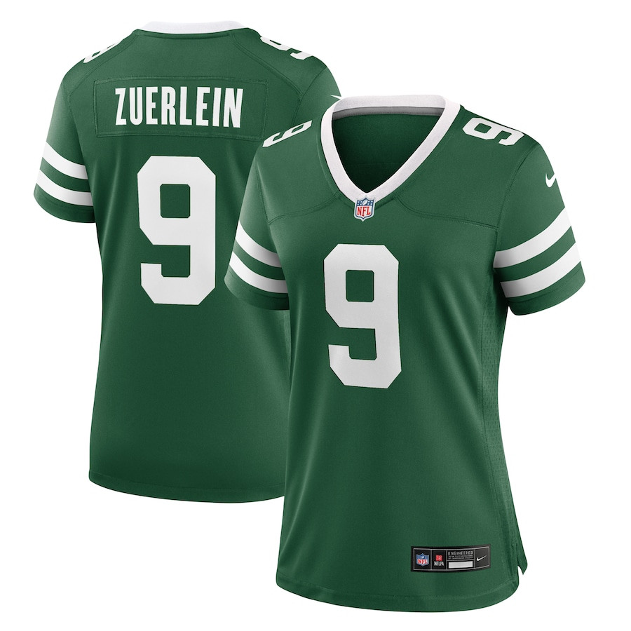 Greg Zuerlein 9 New York Jets Women's Team Game Jersey - Legacy Green JS7278 Saliibo