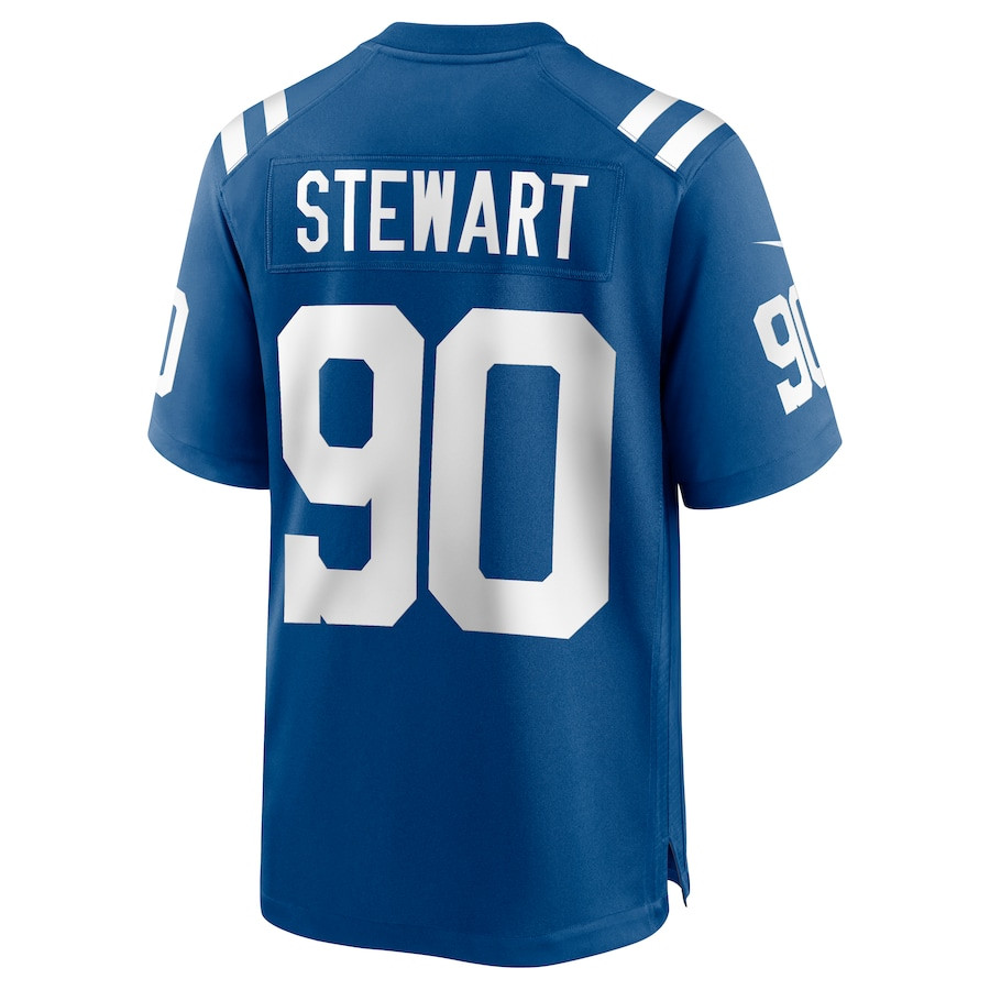 Grover Stewart 90 Indianapolis Colts Men Game Jersey - Royal JS8646 Saliibo - Image 3