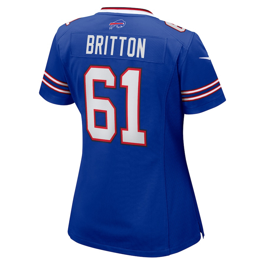 Gunner Britton 61 Buffalo Bills Women's Game Jersey - Royal JS8803 Saliibo - Image 3