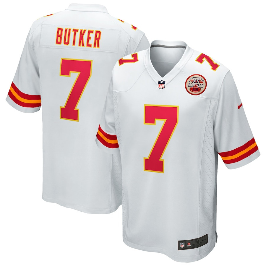 Harrison Butker 7 Kansas City Chiefs Game Men Jersey - White JS5911 Saliibo