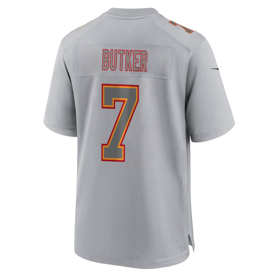 Harrison Butker 7 Kansas City Chiefs Super Bowl LVIII Champions 4X Atmosphere Fashion Game Men Jersey - Gray JS3084 Saliibo - Image 3