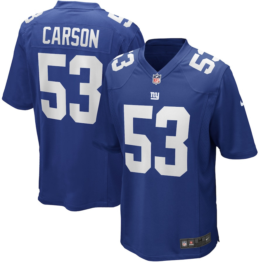 Harry Carson 53 New York Giants Men Game Retired Jersey - Royal JS2561 Saliibo