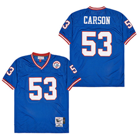 Harry Carson 53 New York Giants Spider Lockhart 43 Patch Throwback Men Jersey - Blue JS1208 Saliibo