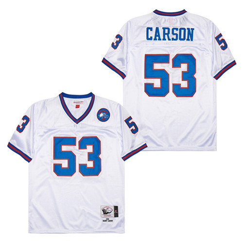 Harry Carson 53 New York Giants Spider Lockhart 43 Patch Throwback Men Jersey - White JS7628 Saliibo