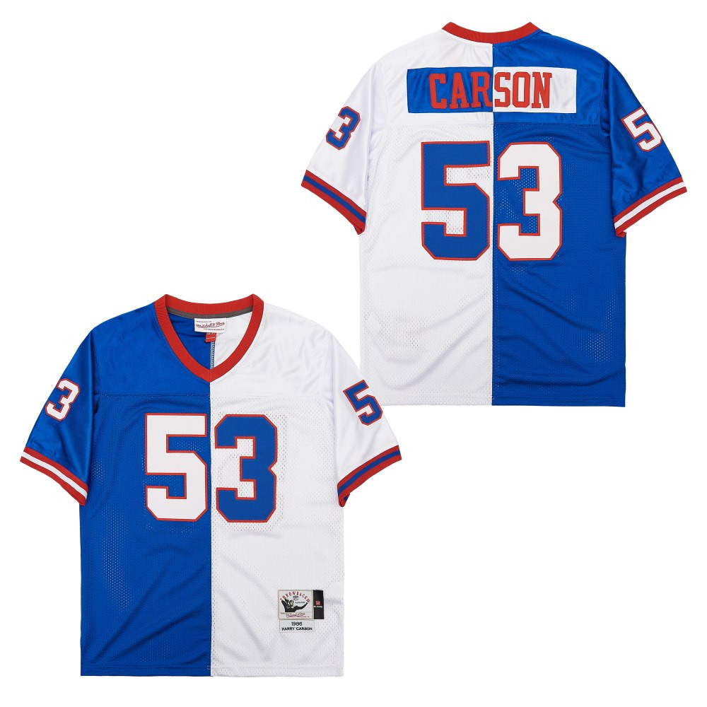 Harry Carson 53 New York Giants Two-Toned Throwback Men Jersey - Blue/White JS3072 Saliibo