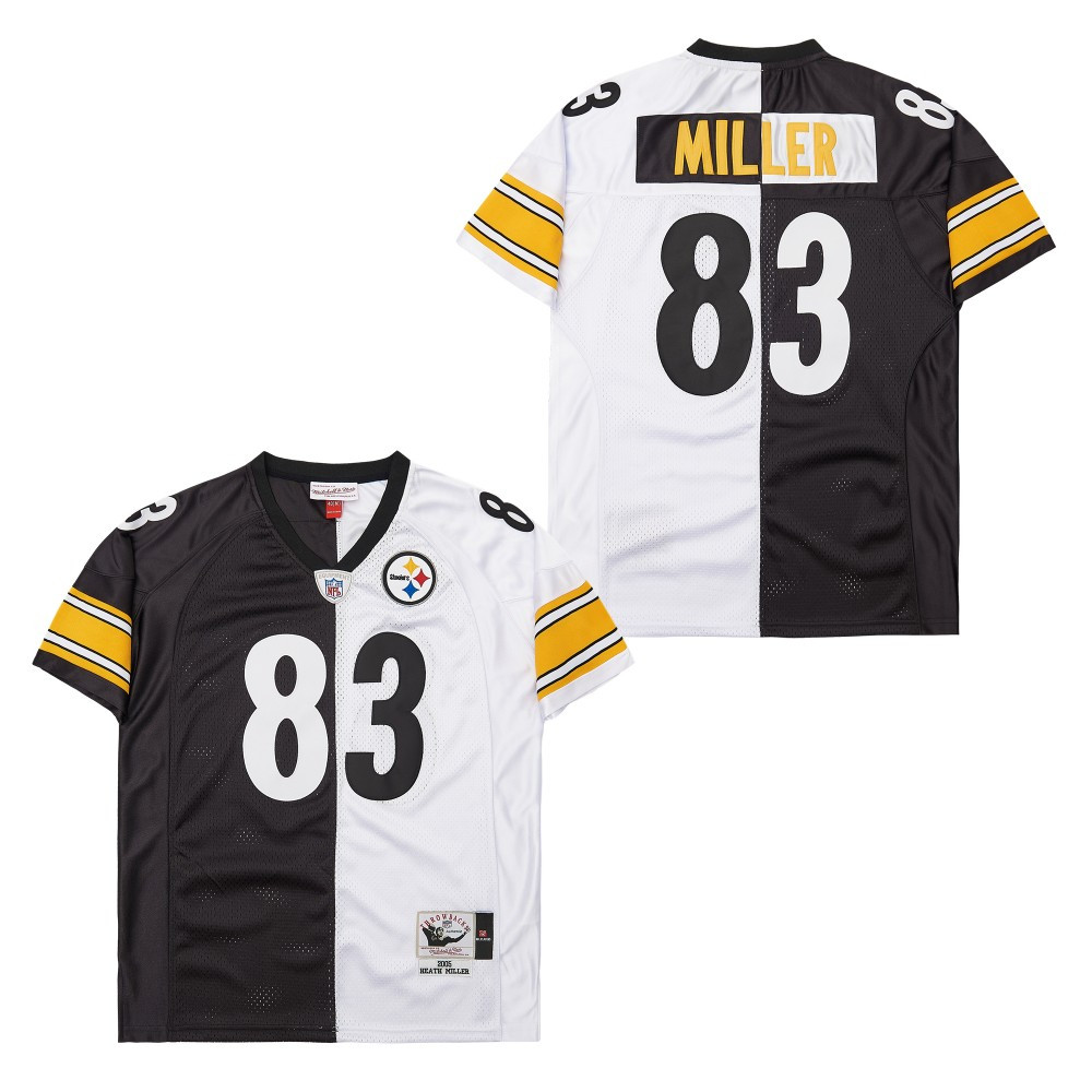 Heath Miller 83 Pittsburgh Steelers Two-Toned Retro Throwback Men Jersey - Black/White JS3224 Saliibo