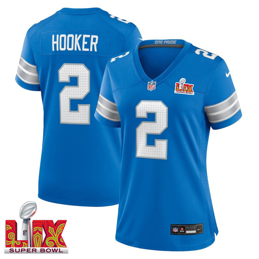 Hendon Hooker #2 Detroit Lions Super Bowl LIX Women's Jersey - Blue JS4943 Saliibo