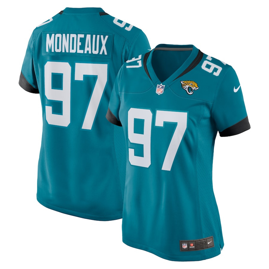 Henry Mondeaux 97 Jacksonville Jaguars Women Game Jersey - Teal JS8656 Saliibo