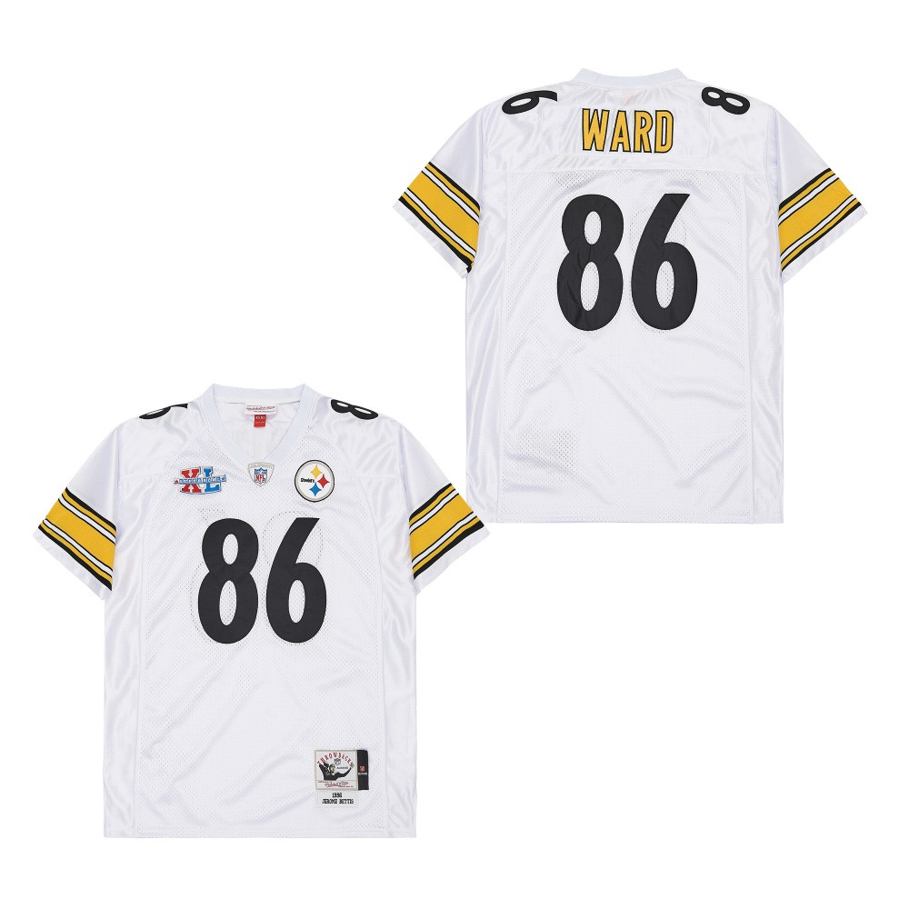 Hines Ward 86 Pittsburgh Steelers Super Bowl XL Retro Throwback Men Jersey - White JS8179 Saliibo