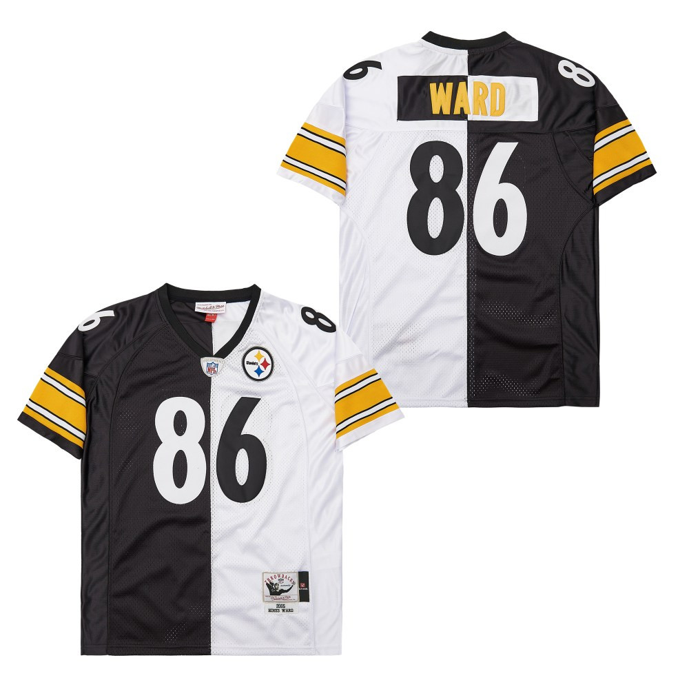 Hines Ward 86 Pittsburgh Steelers Two-Toned Retro Throwback Men Jersey - Black/White JS5095 Saliibo