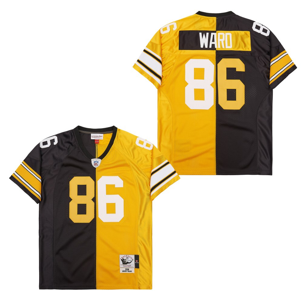 Hines Ward 86 Pittsburgh Steelers Two-Toned Retro Throwback Men Jersey - Black/Yellow JS5413 Saliibo