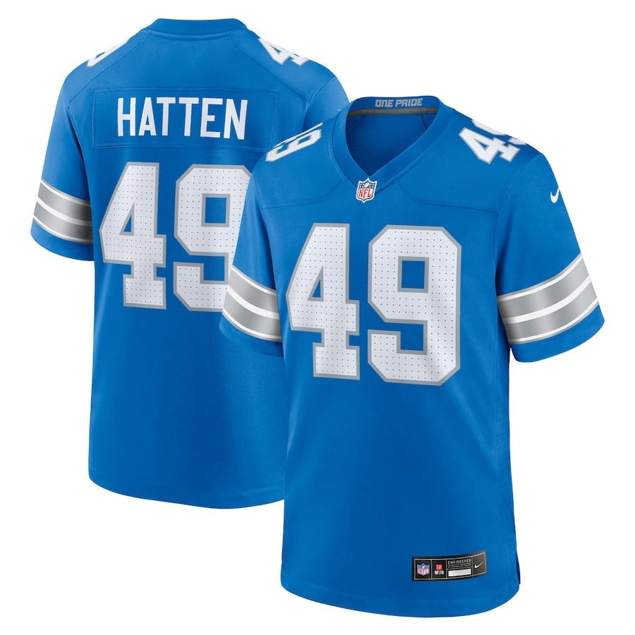 Hogan Hatten 49 Detroit Lions Game Men Jersey - Blue JS1120 Saliibo