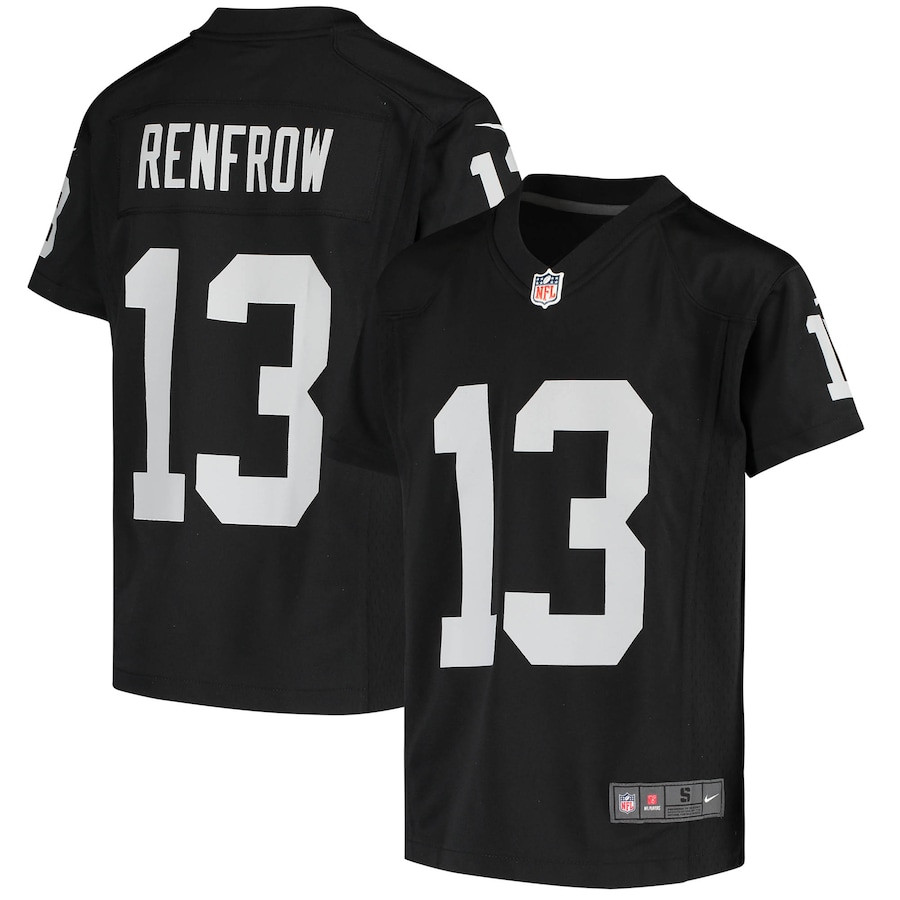 Hunter Renfrow 13 Las Vegas Raiders YOUTH Game Jersey - Black JS4580 Saliibo