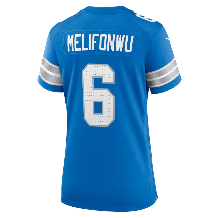 Ifeatu Melifonwu 6 Detroit Lions Women's Team Game Jersey - Blue JS8683 Saliibo - Image 3