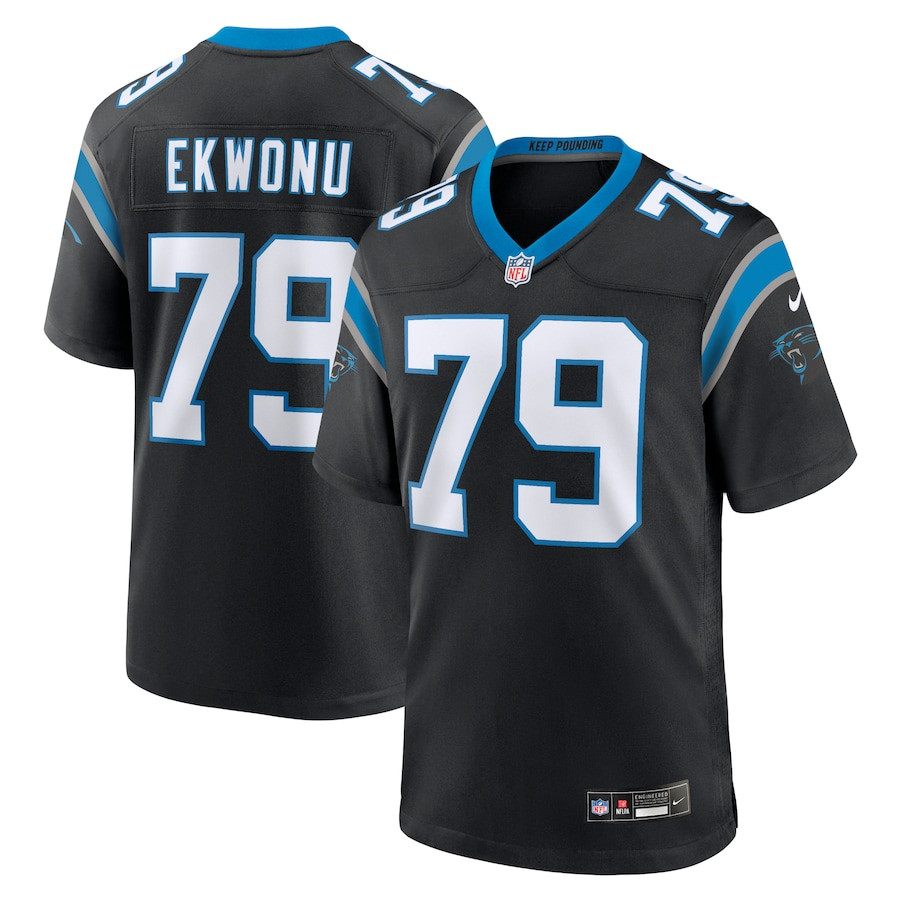 Ikem Ekwonu 79 Carolina Panthers Game Men Jersey - Black JS9028 Saliibo