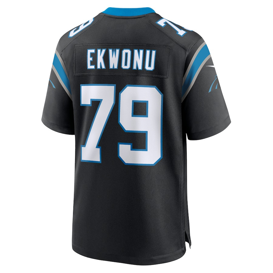 Ikem Ekwonu 79 Carolina Panthers Game Men Jersey - Black JS9028 Saliibo - Image 3