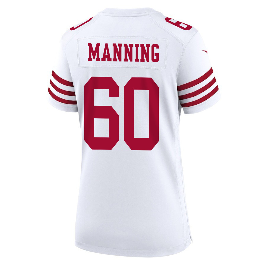 Ilm Manning 60 San Francisco 49ers Super Bowl LVIII Patch Game Women Jersey - White JS6615 Saliibo - Image 3