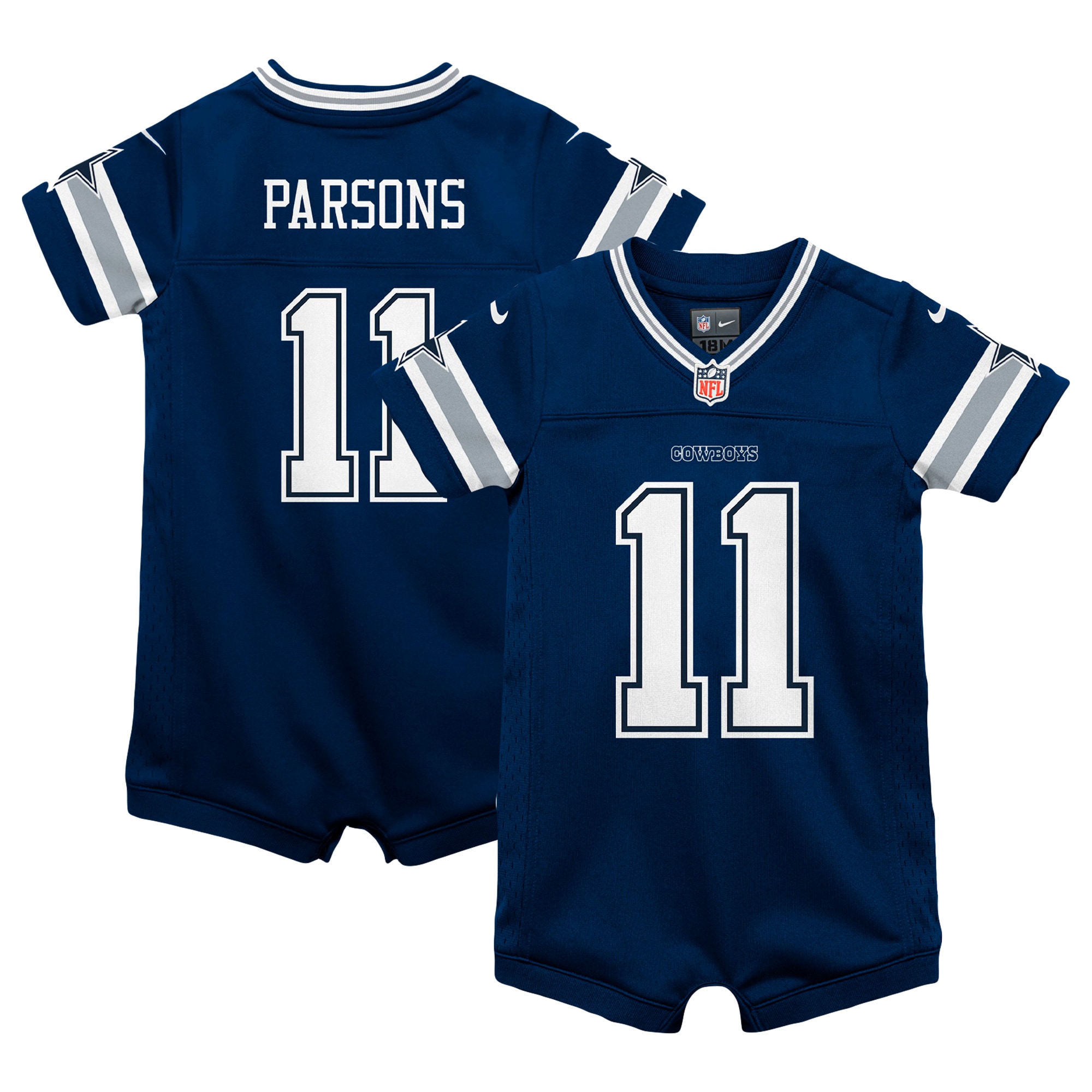 Infant Dallas Cowboys Micah Parsons Navy Game Romper Jersey JS1896 Saliibo